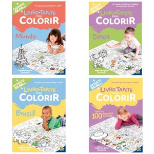 Kit 4 Livros Infantil Tapete Para Colorir
