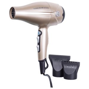 Kiss New York Tourmaline Ion 220v Dourado - Secador De Cabelo