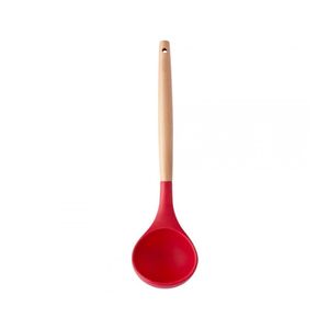 Concha Em Silicone 31cm Vermelho 15047 Cabo Em Madeira - Em Casa Tem
