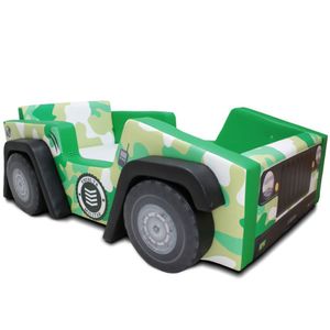 Cama Infantil Jeep Exército Com Rodas Embutidas - Cor Verde Tamanho:infantil