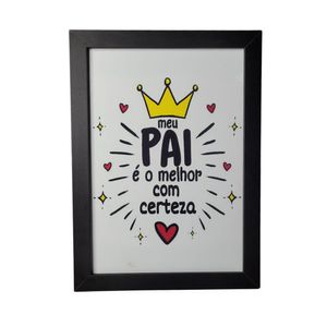 Quadro Decorativo Pai Em Mdf Para Quarto/sala (33x24,5) Preto - Quadro 4