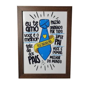 Quadro Decorativo Pai Em Mdf Para Quarto/sala (33x24,5) Marrom - Quadro 3
