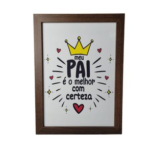 Quadro Decorativo Pai Em Mdf Para Quarto/sala (33x24,5) Marrom - Quadro 4