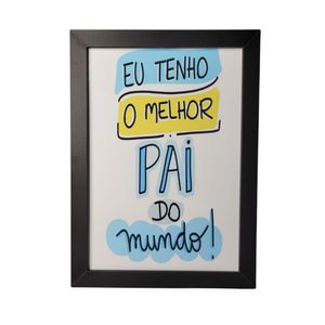 Quadro Decorativo Pai Em Mdf Para Quarto/sala (33x24,5) Preto - Quadro 1