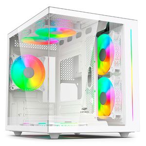 Gabinete Gamer C3tech Aquarius Mt-g810, Frontal E Lateral Em Vidro, Usb 3.0, Branco - Mt-g810wh