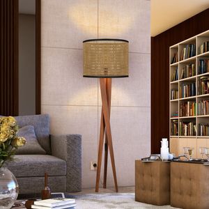 Luminária Abajur Paris Cúpula Indiana Detalhada Sala Bivolt - Teca/preto