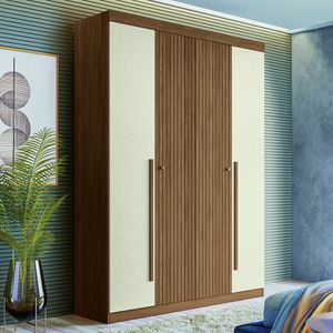 Guarda Roupa Solteiro 4 Portas Flex Buriti Santos Andirá Jatoba/areia