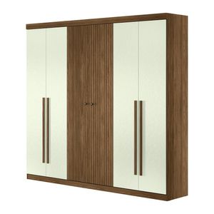 Guarda Roupa Casal 6 Portas Flex Buriti Santos Andirá Jatoba/areia