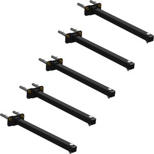 05 Suportes Refletor Base Reta Braço 50 Cm 5 Cjts - Preto