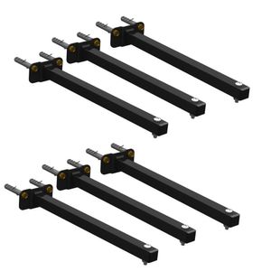 06 Suportes Refletor Base Reta Braço 50 Cm 6 Cjts - Preto