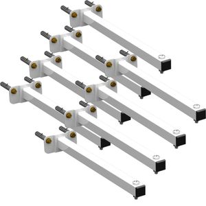 08 Suportes Refletor Base Reta Braço 70 Cm 8 Cjts - Branco