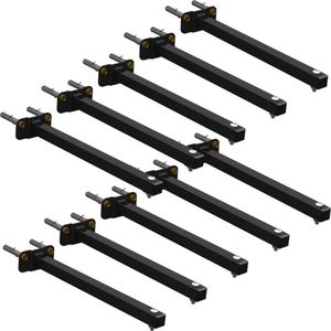 10 Suportes Refletor Base Reta Braço 70 Cm 10 Cjts - Preto