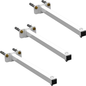 03 Suportes Refletor Base Reta Braço 70 Cm 3 Cjts - Branco