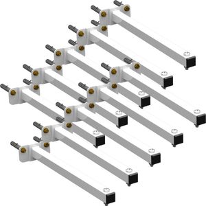 10 Suportes Refletor Base Reta Braço 70 Cm 10 Cjts - Branco