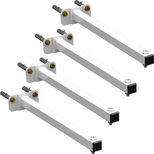 04 Suportes Refletor Base Reta Braço 70 Cm 4 Cjts - Branco