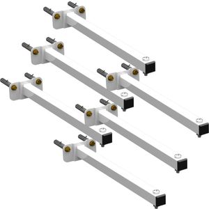 06 Suportes Refletor Base Reta Braço 70 Cm 6 Cjts - Branco