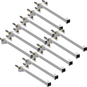 12 Suportes Refletor Base Reta Braço 100 Cm 12 Cjts - Branco