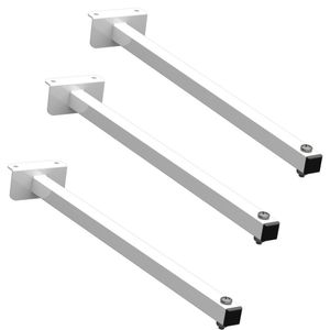 03 Suportes Refletor Fachada Banner Braço 20cm 03 Cj - Branco