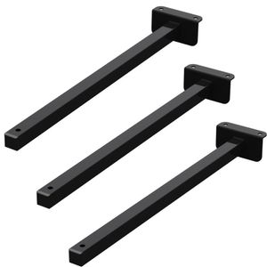 03 Suportes Refletor Fachada Banner Braço 50cm 03 Cj - Preto