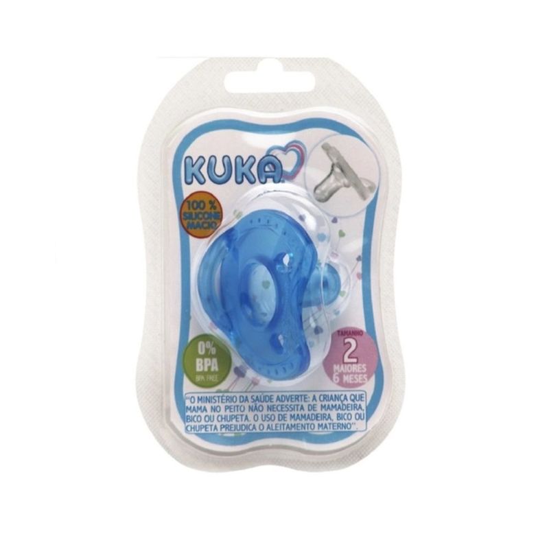 Chupeta Kuka Soft Comfort 0 a 6 meses Azul com 1 unidade