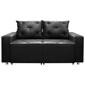 Sofá 2 Lugares Retrátil E Reclinável Bariloche 1.60cm C/ Molas - Veludo Preto