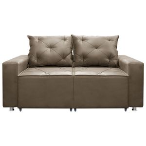 Sofá 2 Lugares Retrátil E Reclinável Bariloche 1.60cm C/ Molas - Suede Bege