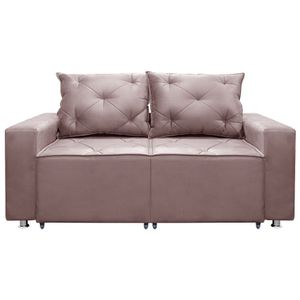 Sofá 2 Lugares Retrátil E Reclinável Bariloche 1.80cm C/ Molas - Veludo Rose