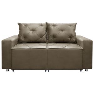 Sofá 2 Lugares Retrátil E Reclinável Bariloche 1.80cm C/ Molas - Veludo Castor