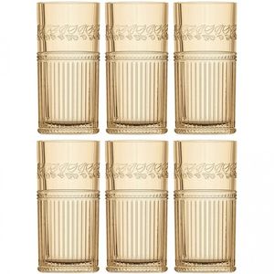 Conjunto De Copos Altos L`hermitage Republic 360 Ml 6 Peças Ambar