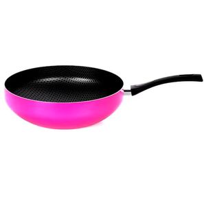 Frigideira Wok Multiflon Color Com Revestimento Ultra 7 Rosa 28 Cm Rosa