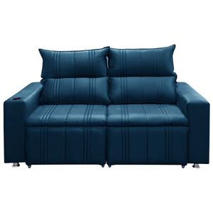 Sofá 2 Lugares Retrátil E Reclinável Madri 1,80m - Veludo Azul