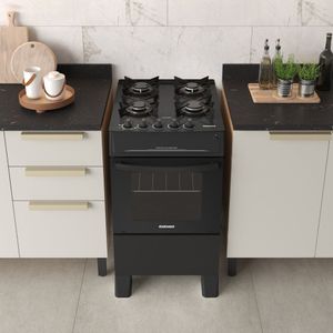Fogão 4 Bocas Bivolt Automático Mesa De Vidro Electra Glass New Preto