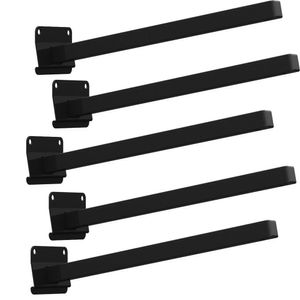 05 Suportes Refletor Base Inclinada Braço 30 Cm 05 Cj - Preto