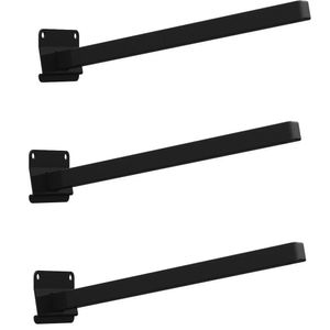 03 Suportes Refletor Base Inclinada Braço 30 Cm 03 Cj - Preto