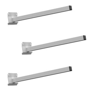 03 Suportes Refletor Base Inclinada Braço 50 Cm 03 Cj - Branco