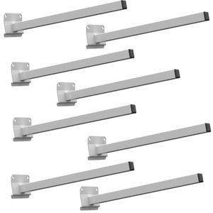 08 Suportes Refletor Base Inclinada Braço 50 Cm 08 Cj - Branco