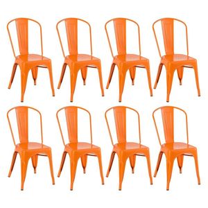 Kit 8 Cadeiras Iron Tolix Laranja