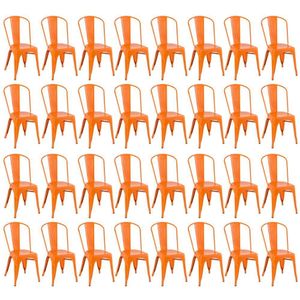 Kit 32 Cadeiras Iron Tolix Design Industrial Laranja