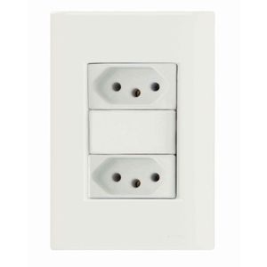 Conjunto 4x2 Com 2 Tomadas 2p+t 20 A 250 V Tramontina Giz Branco Tramontina