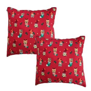 Kit 2 Almofadas Decorativas Natal Oxford 45x45 Vermelho
