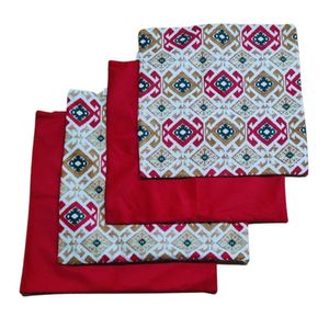 Kit 4 Capa Almofadas Suede 45x45 Ziper Invisivel - Magic Enxovais Vermelho