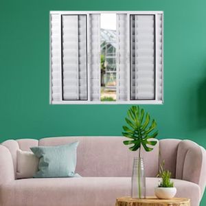 Janela Veneziana De Alumínio 6 Folhas 100 X 100cm Linha Modular Esquadrias Bergamo Branco