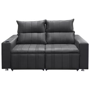 Sofá Retrátil E Reclinável 2 Lugares 1.60m Madri Suede Speciale Home Chumbo