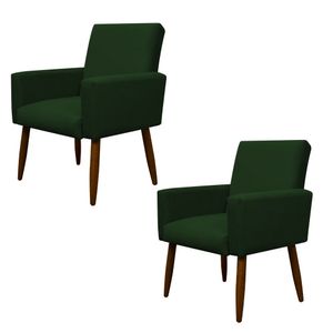 Kit 2 Poltronas Decorativa Sala E Quarto Nina Suede Herrero Cor:verde