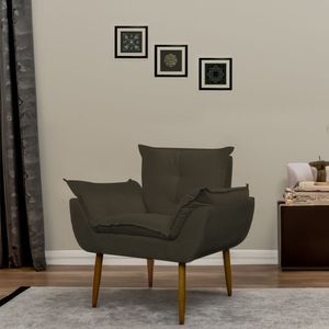 Poltrona Decorativa Para Sala E Quarto Opala Suede Herrero Cor:marrom