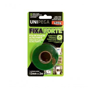 Fita Dupla Face Fixa Forte 12mm X 2m - Unipega