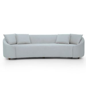 Sofá Living Orbed Com 2,20 E 4 Almofadas Decorativas Veludo Cinza Inox