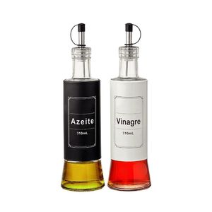 Galheteiro De Vidro E Inox 310ml 2 Peças