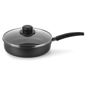 Frigideira Alta Multiflon Gourmet Com Antiaderente Ultra 7 Com Tampa 24 Cm Preto