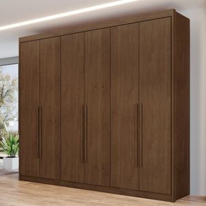 Guarda Roupa Casal 6 Portas 8 Gavetas Bergamo Cacau